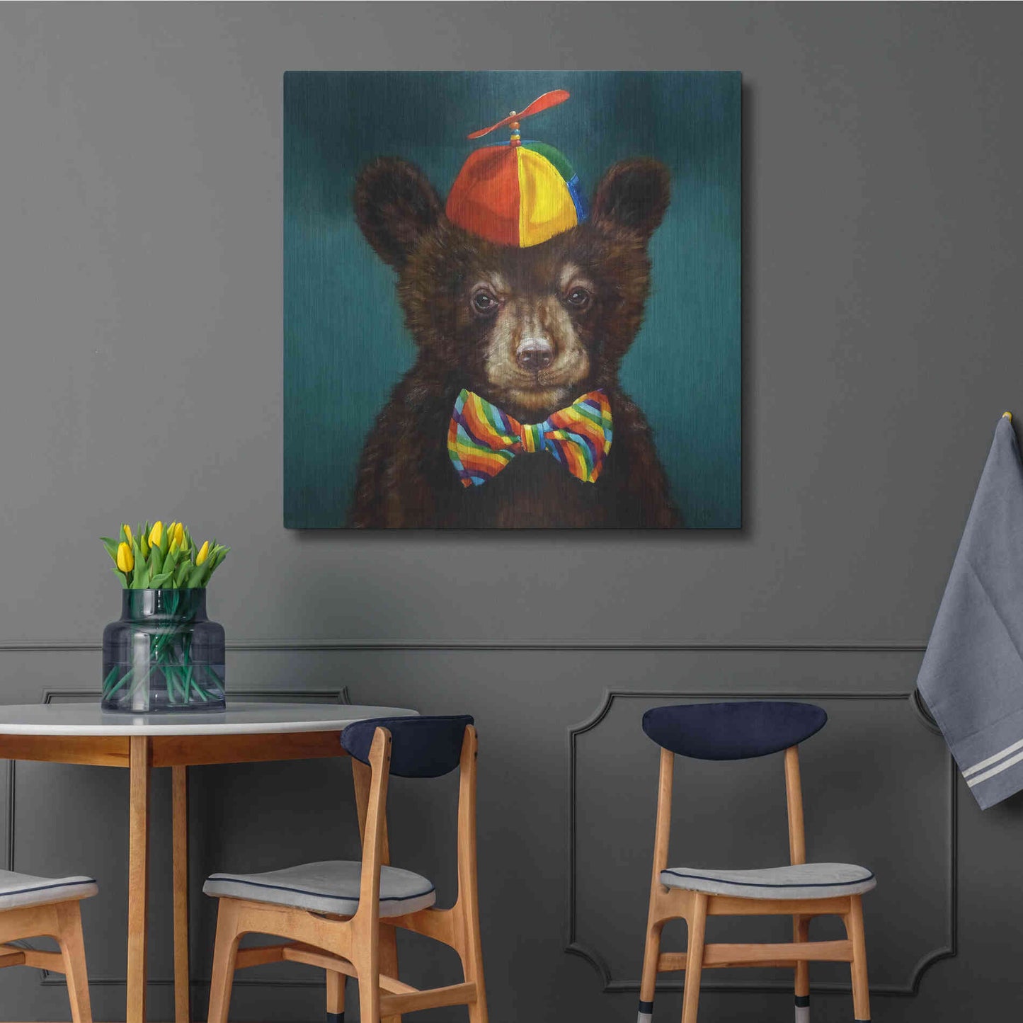 Luxe Metal Art 'Baby Bear' by Lucia Heffernan, Metal Wall Art,36x36