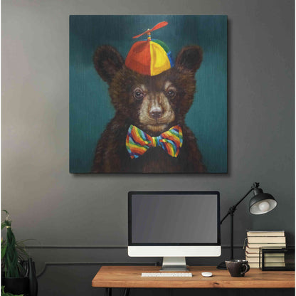 Luxe Metal Art 'Baby Bear' by Lucia Heffernan, Metal Wall Art,36x36