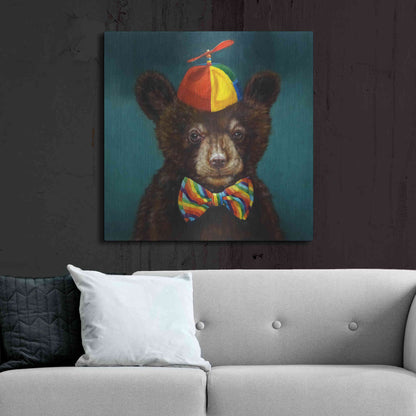 Luxe Metal Art 'Baby Bear' by Lucia Heffernan, Metal Wall Art,36x36