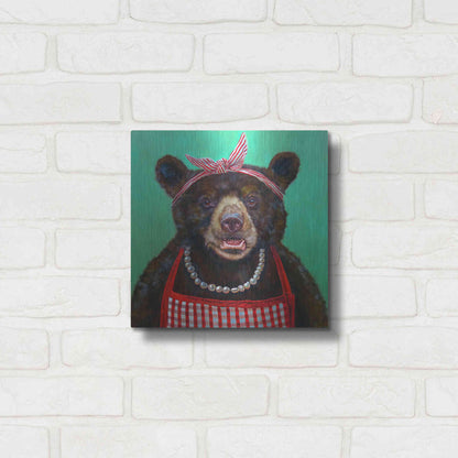 Luxe Metal Art 'Mama Bear' by Lucia Heffernan, Metal Wall Art,12x12