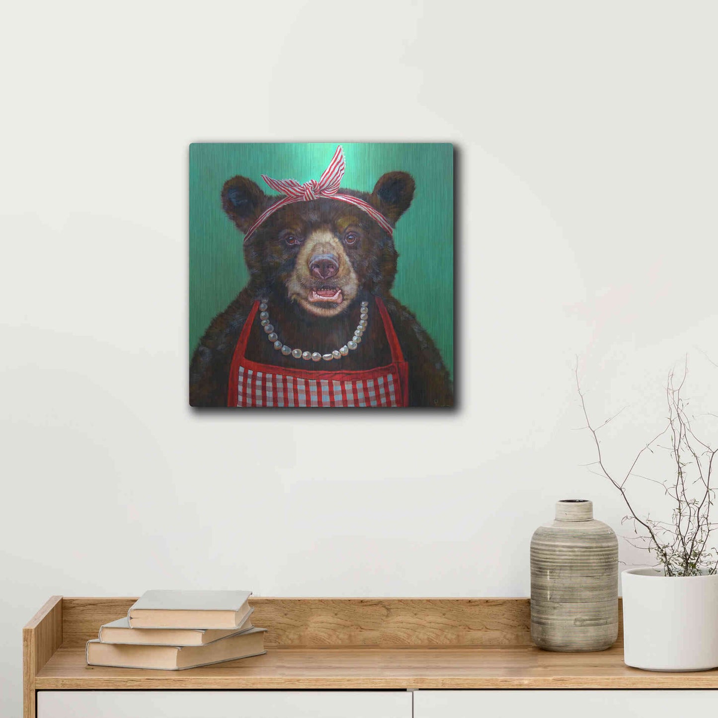 Luxe Metal Art 'Mama Bear' by Lucia Heffernan, Metal Wall Art,12x12