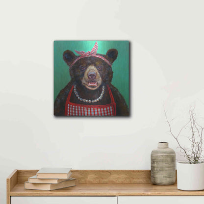 Luxe Metal Art 'Mama Bear' by Lucia Heffernan, Metal Wall Art,12x12