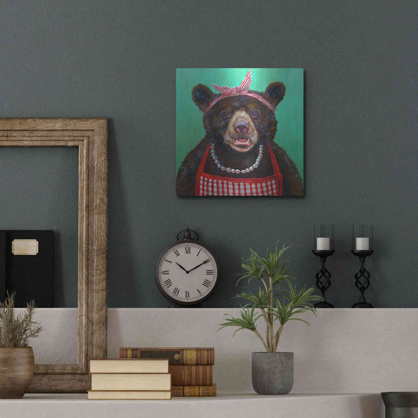 Luxe Metal Art 'Mama Bear' by Lucia Heffernan, Metal Wall Art,12x12