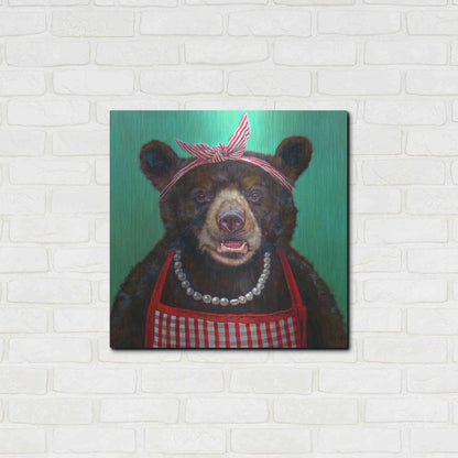 Luxe Metal Art 'Mama Bear' by Lucia Heffernan, Metal Wall Art,24x24