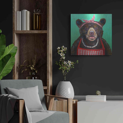Luxe Metal Art 'Mama Bear' by Lucia Heffernan, Metal Wall Art,24x24
