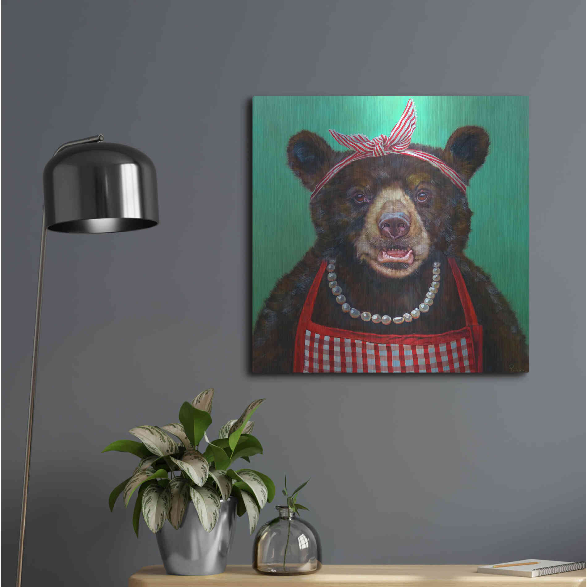 Luxe Metal Art 'Mama Bear' by Lucia Heffernan, Metal Wall Art,24x24
