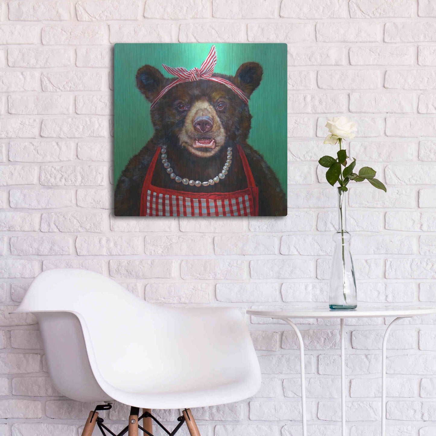 Luxe Metal Art 'Mama Bear' by Lucia Heffernan, Metal Wall Art,24x24