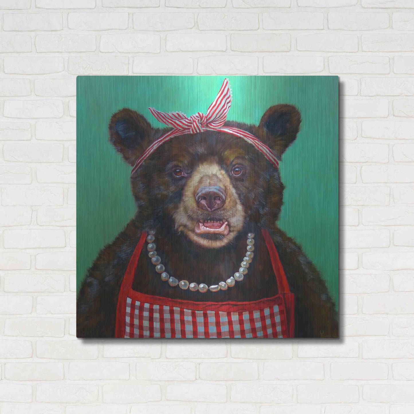 Luxe Metal Art 'Mama Bear' by Lucia Heffernan, Metal Wall Art,36x36