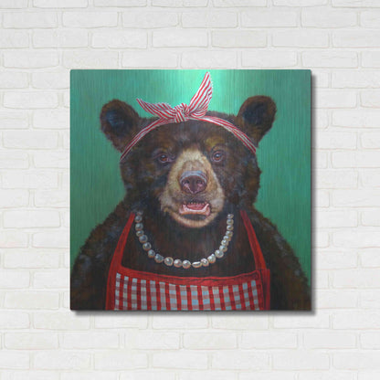 Luxe Metal Art 'Mama Bear' by Lucia Heffernan, Metal Wall Art,36x36