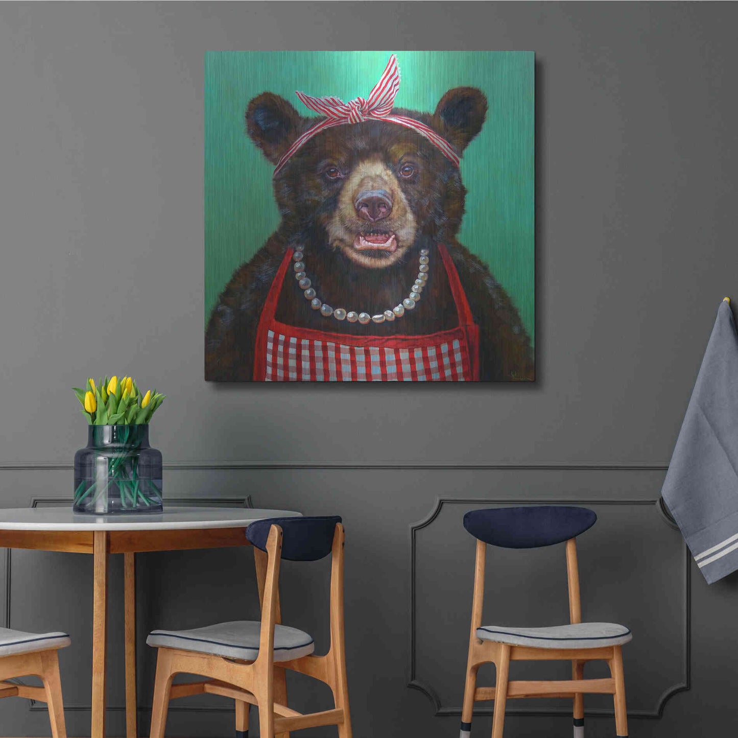 Luxe Metal Art 'Mama Bear' by Lucia Heffernan, Metal Wall Art,36x36