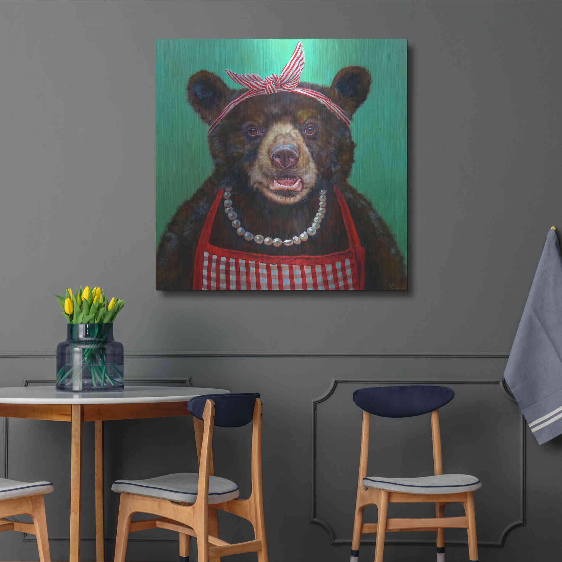 Luxe Metal Art 'Mama Bear' by Lucia Heffernan, Metal Wall Art,36x36