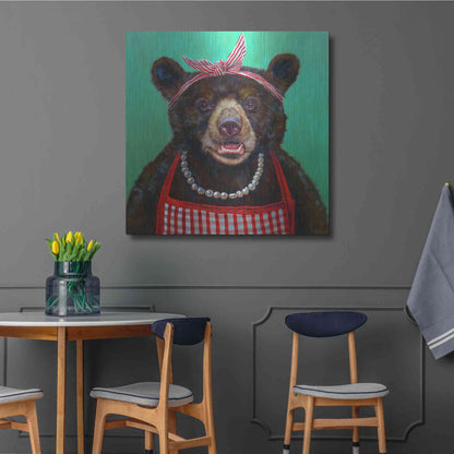 Luxe Metal Art 'Mama Bear' by Lucia Heffernan, Metal Wall Art,36x36