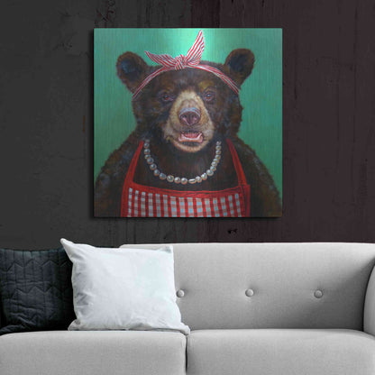 Luxe Metal Art 'Mama Bear' by Lucia Heffernan, Metal Wall Art,36x36