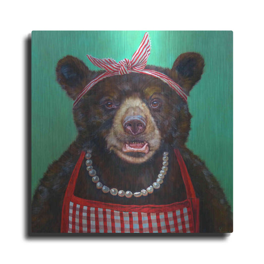 Luxe Metal Art 'Mama Bear' by Lucia Heffernan, Metal Wall Art