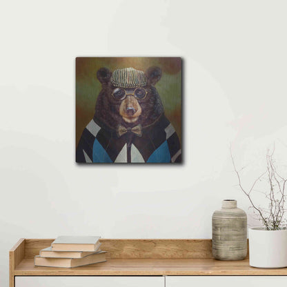 Luxe Metal Art 'Papa Bear' by Lucia Heffernan, Metal Wall Art,12x12