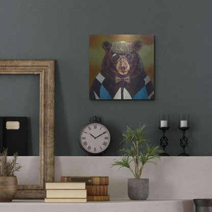 Luxe Metal Art 'Papa Bear' by Lucia Heffernan, Metal Wall Art,12x12