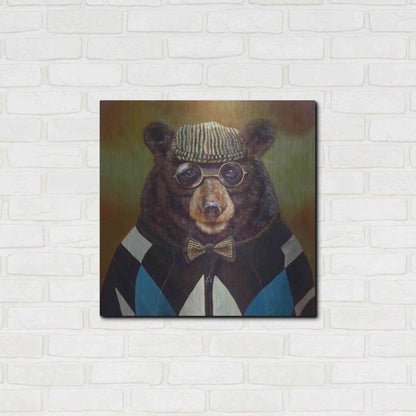 Luxe Metal Art 'Papa Bear' by Lucia Heffernan, Metal Wall Art,24x24