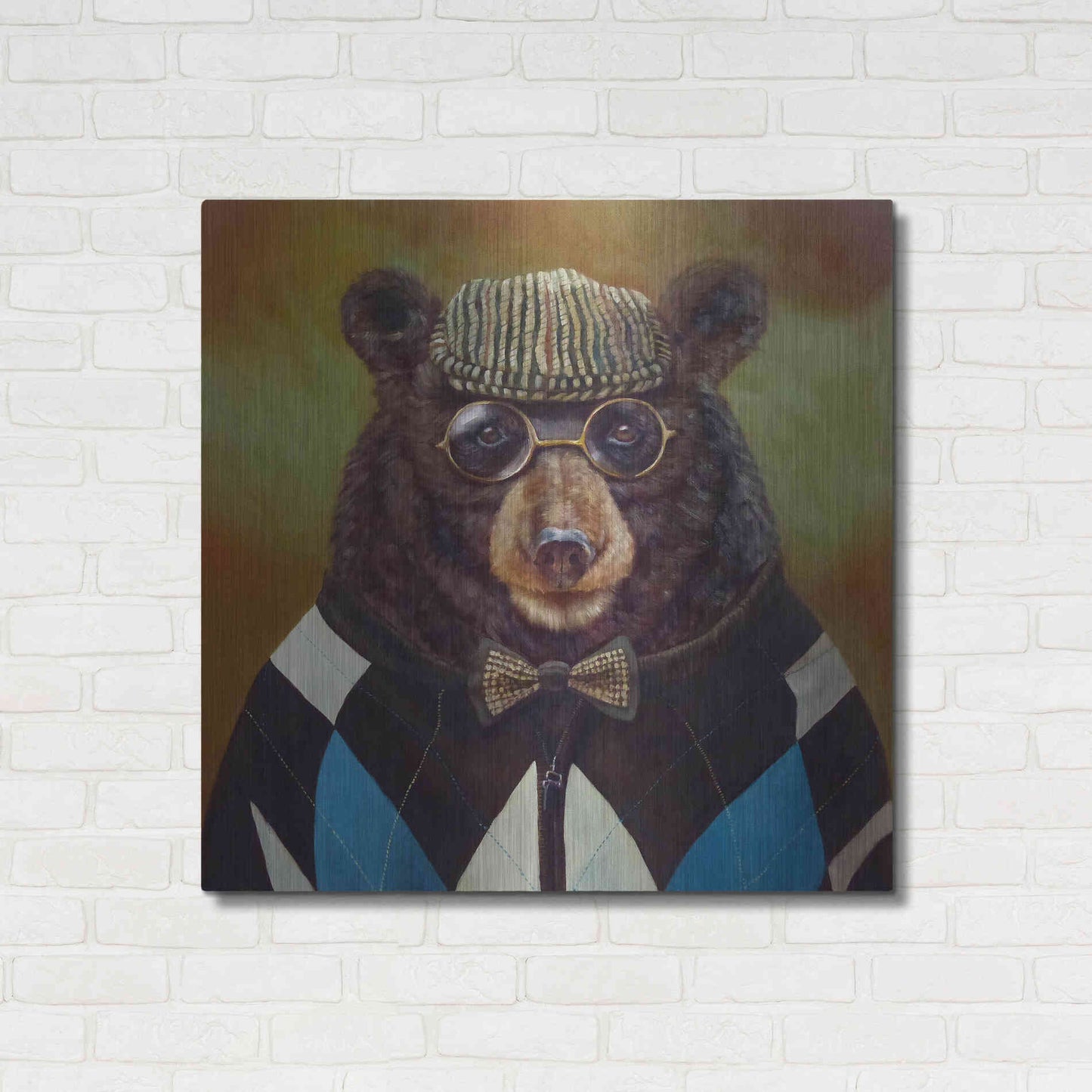 Luxe Metal Art 'Papa Bear' by Lucia Heffernan, Metal Wall Art,36x36