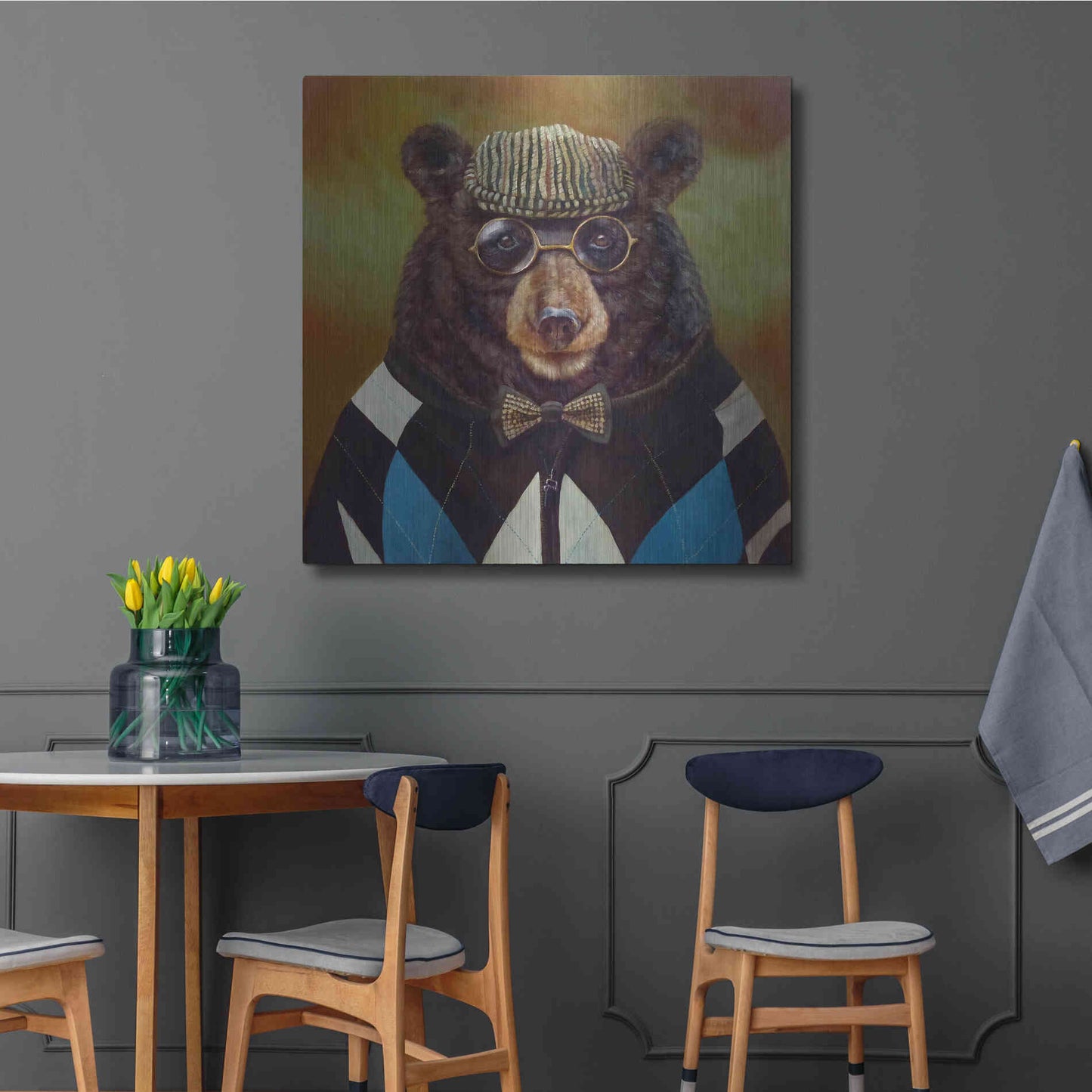 Luxe Metal Art 'Papa Bear' by Lucia Heffernan, Metal Wall Art,36x36