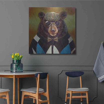 Luxe Metal Art 'Papa Bear' by Lucia Heffernan, Metal Wall Art,36x36