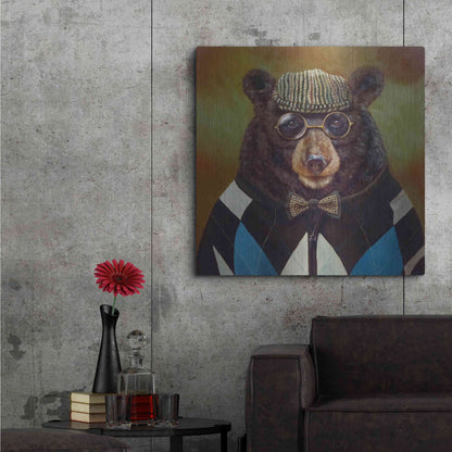 Luxe Metal Art 'Papa Bear' by Lucia Heffernan, Metal Wall Art,36x36
