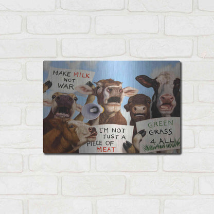 Luxe Metal Art 'Political Moooovement' by Lucia Heffernan, Metal Wall Art,16x12