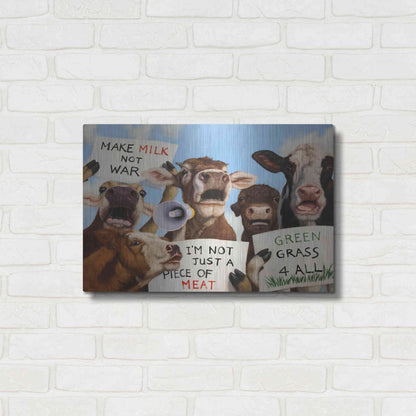 Luxe Metal Art 'Political Moooovement' by Lucia Heffernan, Metal Wall Art,24x16
