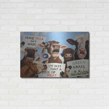 Luxe Metal Art 'Political Moooovement' by Lucia Heffernan, Metal Wall Art,36x24