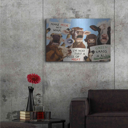 Luxe Metal Art 'Political Moooovement' by Lucia Heffernan, Metal Wall Art,36x24