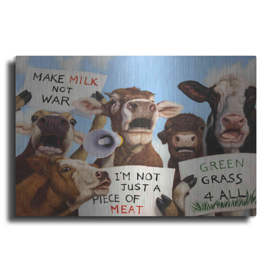 Luxe Metal Art 'Political Moooovement' by Lucia Heffernan, Metal Wall Art