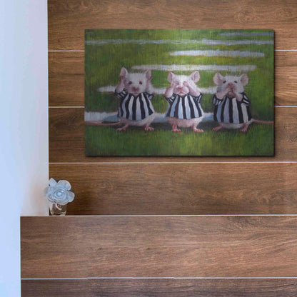 Luxe Metal Art 'Three Blind Mice' by Lucia Heffernan, Metal Wall Art,16x12