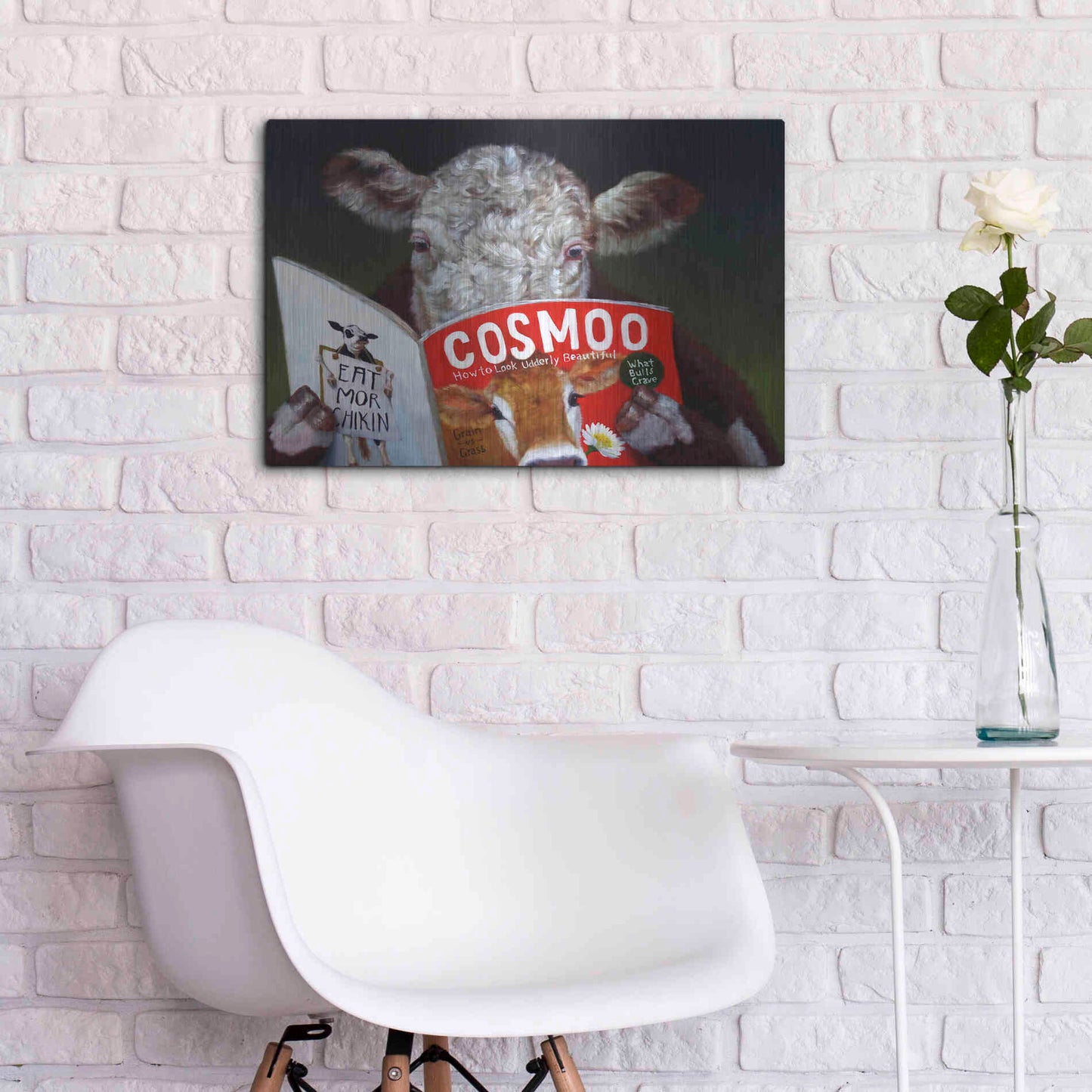 Luxe Metal Art 'Cow Tips' by Lucia Heffernan, Metal Wall Art,24x16