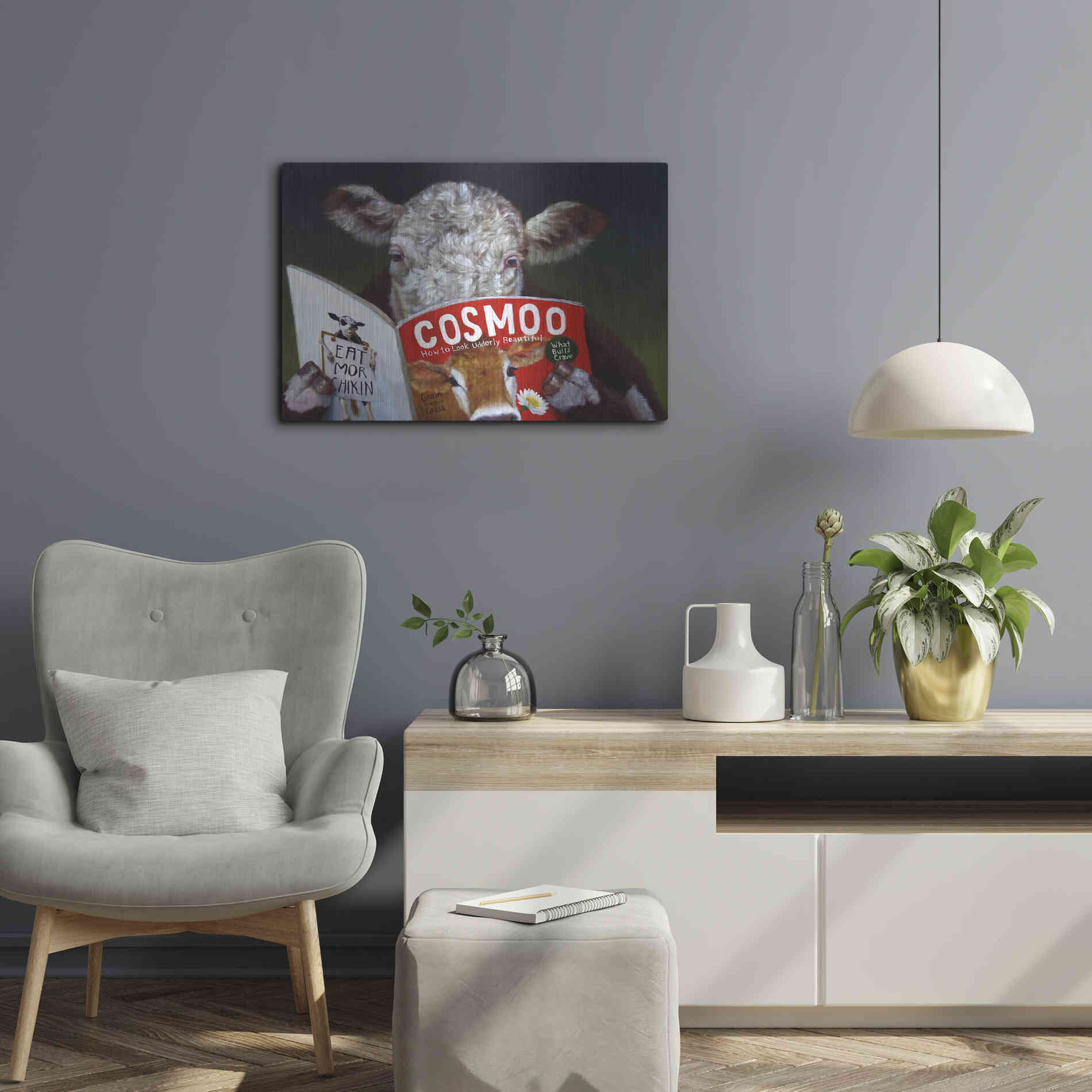 Luxe Metal Art 'Cow Tips' by Lucia Heffernan, Metal Wall Art,24x16