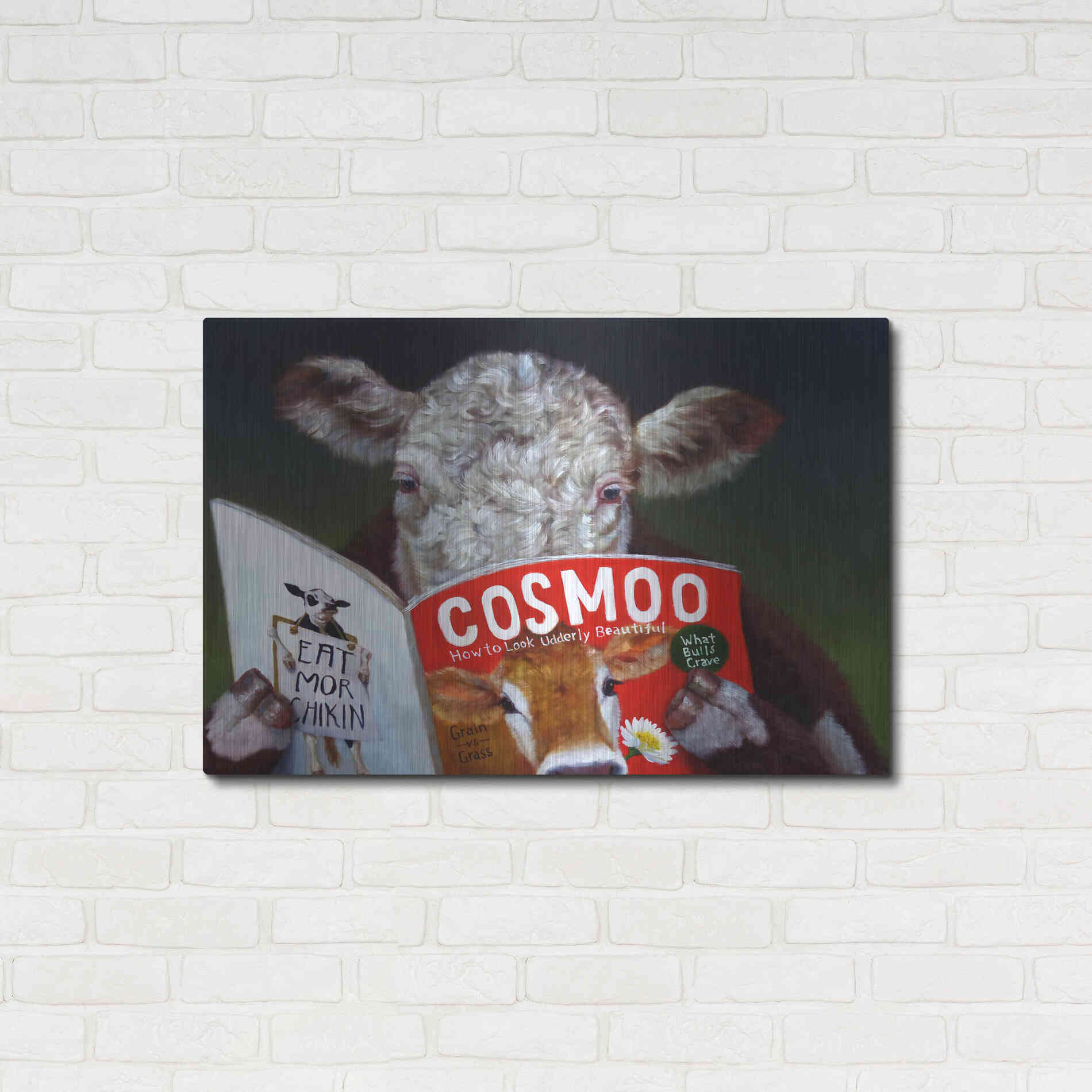 Luxe Metal Art 'Cow Tips' by Lucia Heffernan, Metal Wall Art,36x24