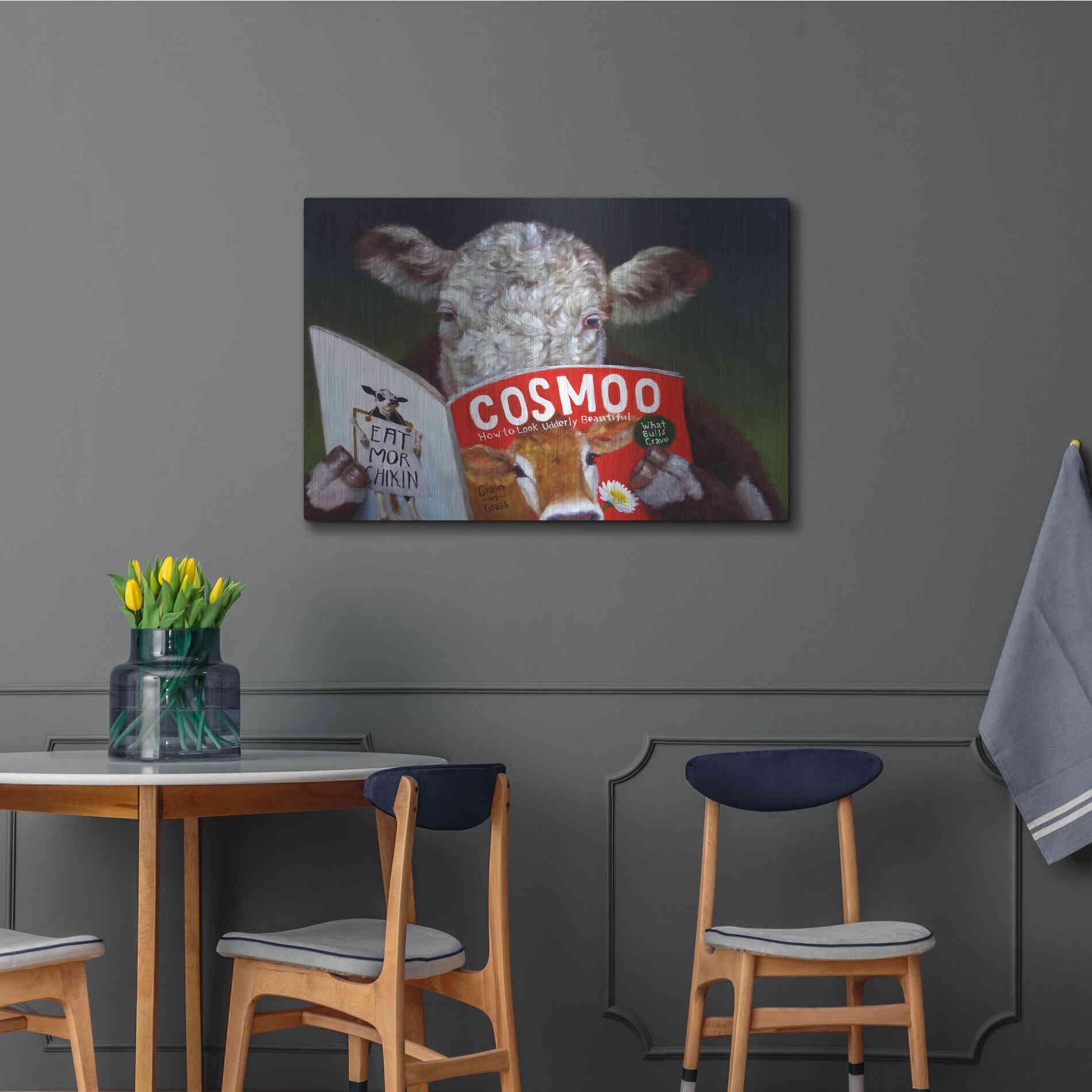 Luxe Metal Art 'Cow Tips' by Lucia Heffernan, Metal Wall Art,36x24