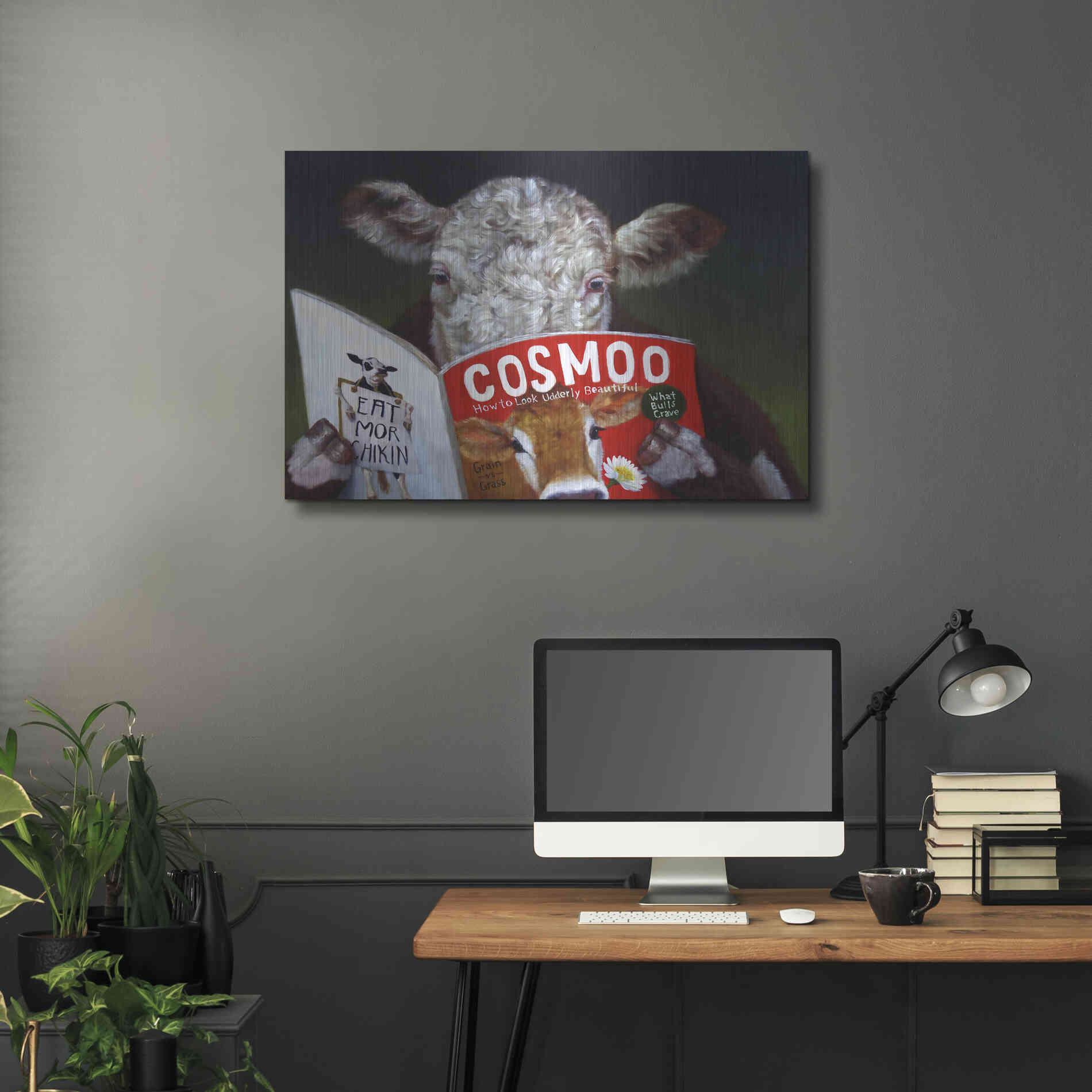 Luxe Metal Art 'Cow Tips' by Lucia Heffernan, Metal Wall Art,36x24