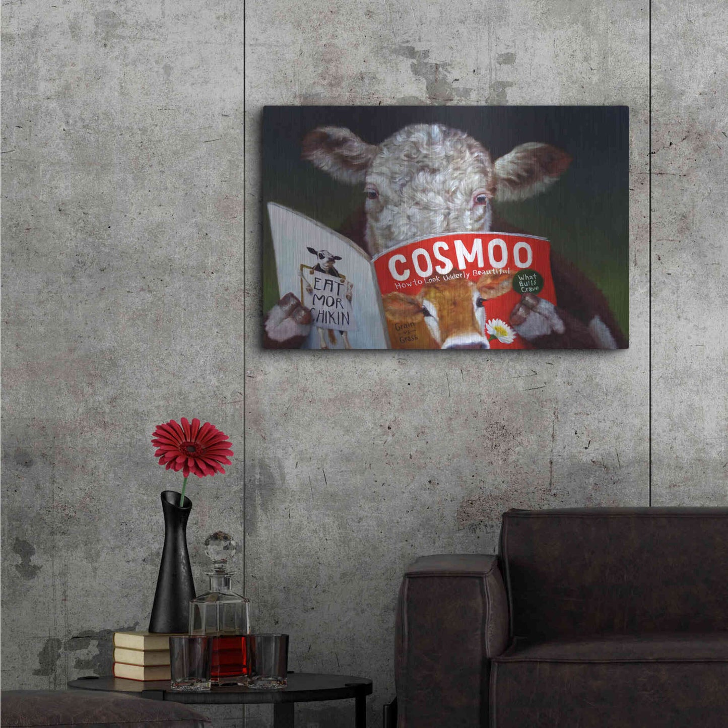 Luxe Metal Art 'Cow Tips' by Lucia Heffernan, Metal Wall Art,36x24