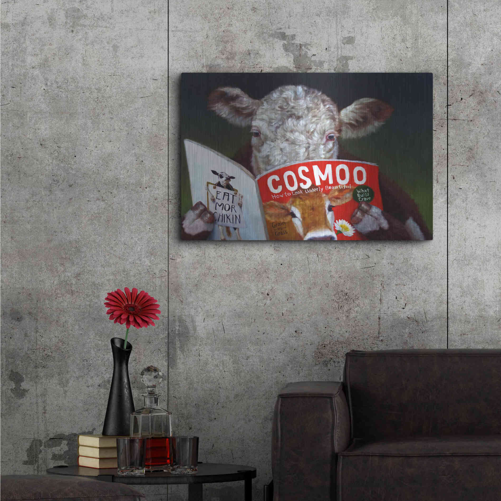 Luxe Metal Art 'Cow Tips' by Lucia Heffernan, Metal Wall Art,36x24