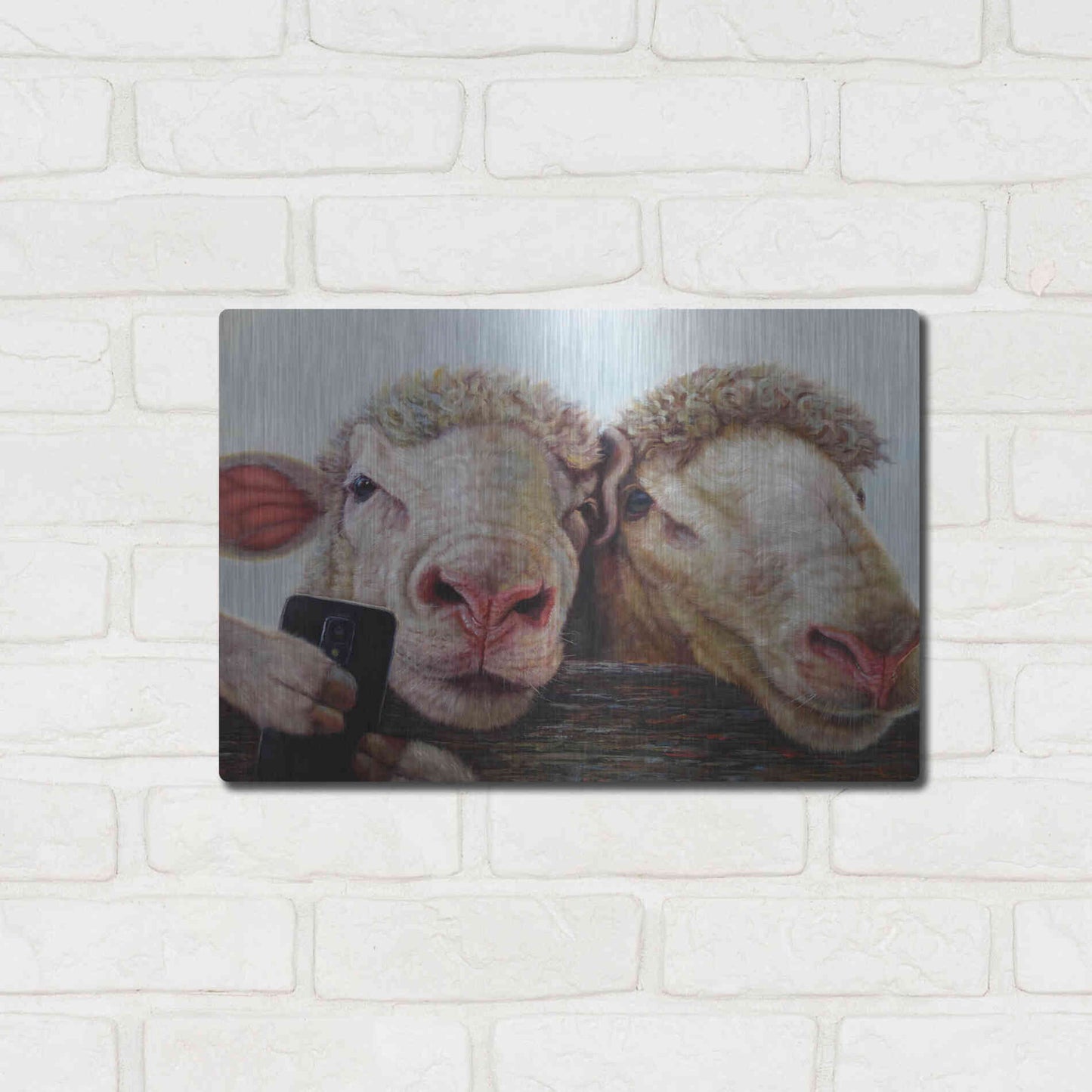 Luxe Metal Art 'Selfie' by Lucia Heffernan, Metal Wall Art,16x12