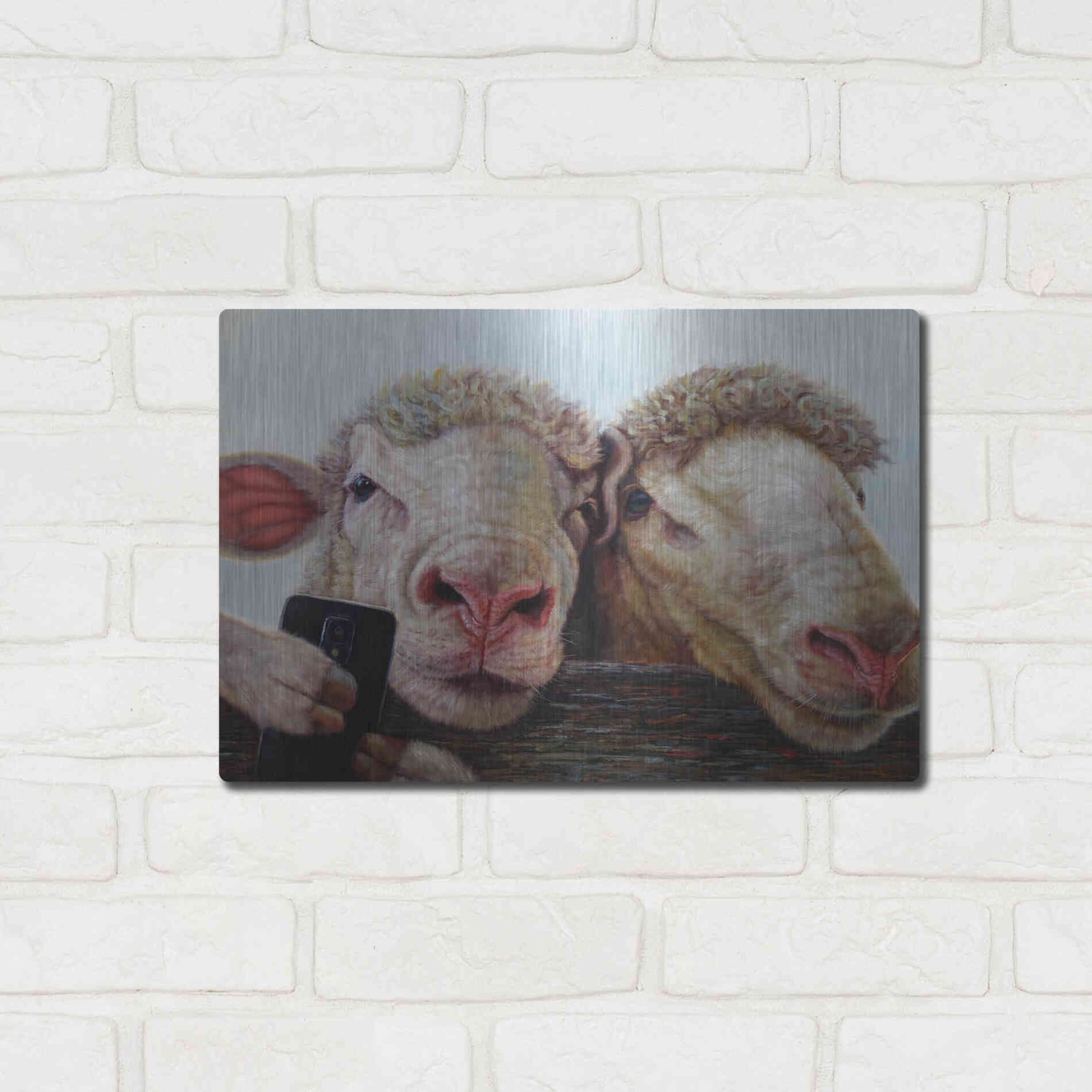 Luxe Metal Art 'Selfie' by Lucia Heffernan, Metal Wall Art,16x12