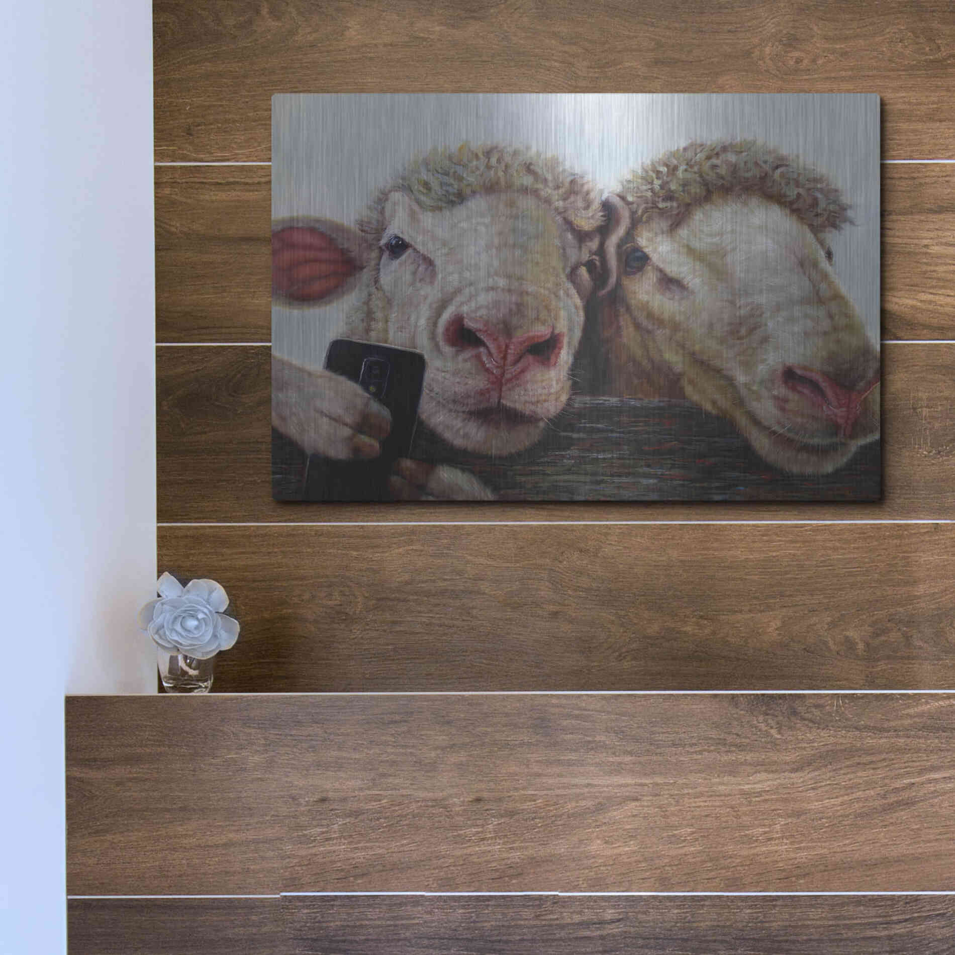 Luxe Metal Art 'Selfie' by Lucia Heffernan, Metal Wall Art,16x12