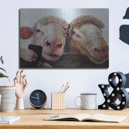 Luxe Metal Art 'Selfie' by Lucia Heffernan, Metal Wall Art,16x12