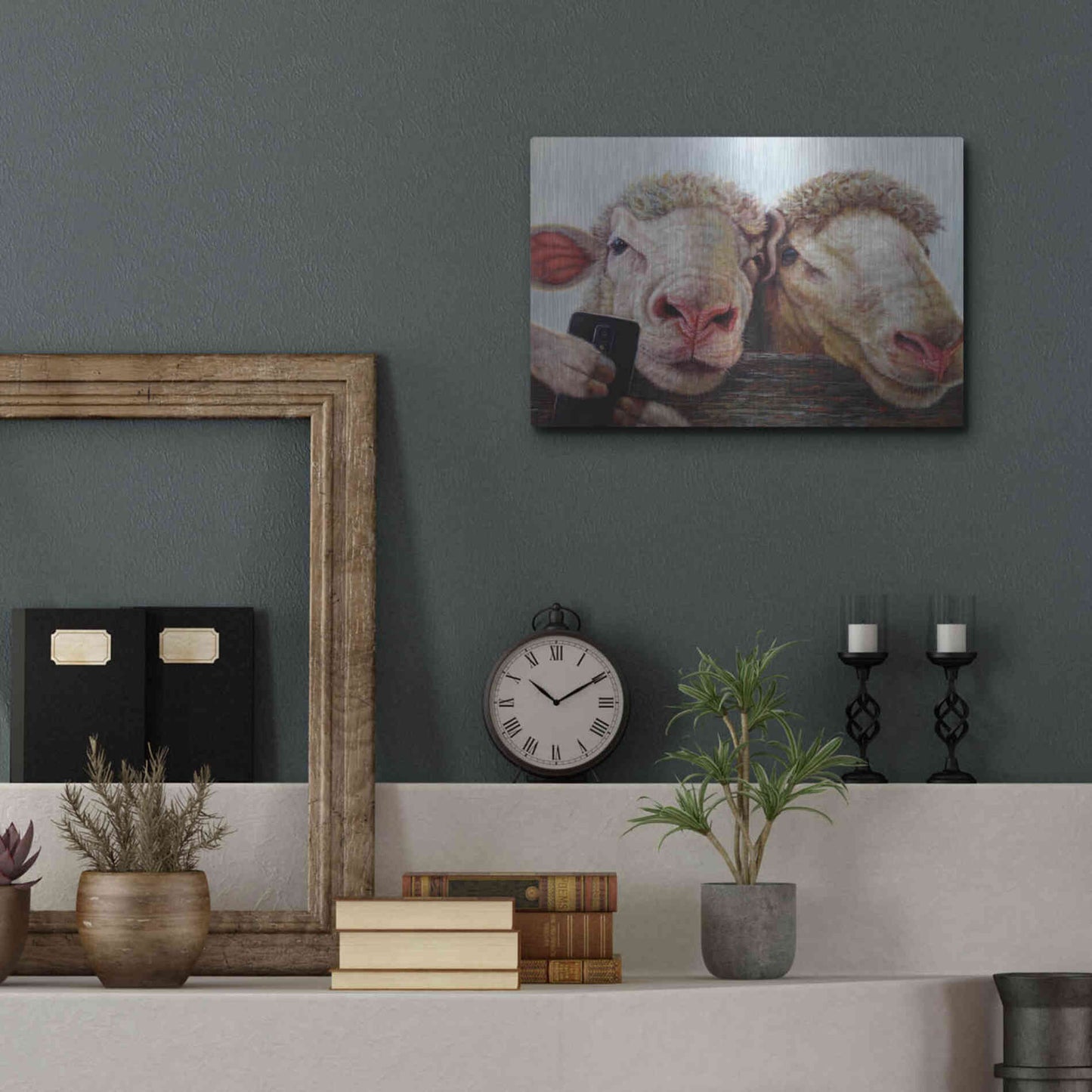 Luxe Metal Art 'Selfie' by Lucia Heffernan, Metal Wall Art,16x12