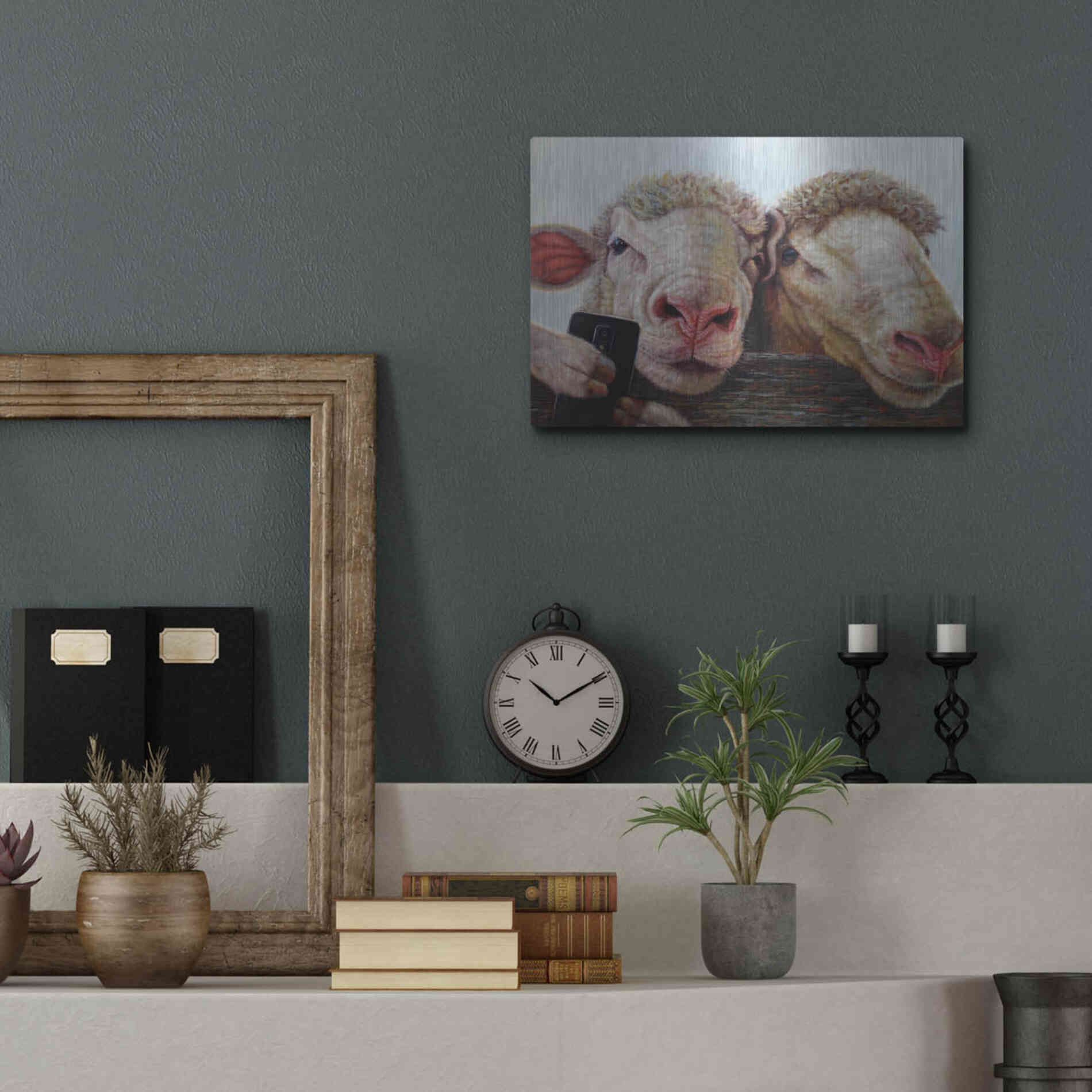 Luxe Metal Art 'Selfie' by Lucia Heffernan, Metal Wall Art,16x12