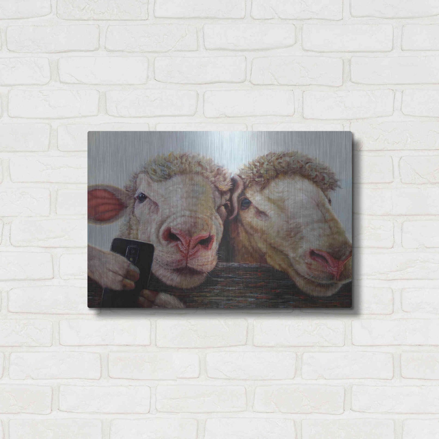 Luxe Metal Art 'Selfie' by Lucia Heffernan, Metal Wall Art,24x16