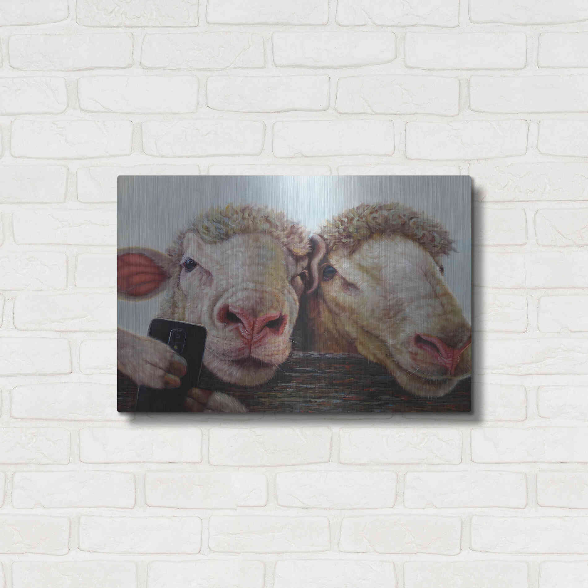 Luxe Metal Art 'Selfie' by Lucia Heffernan, Metal Wall Art,24x16