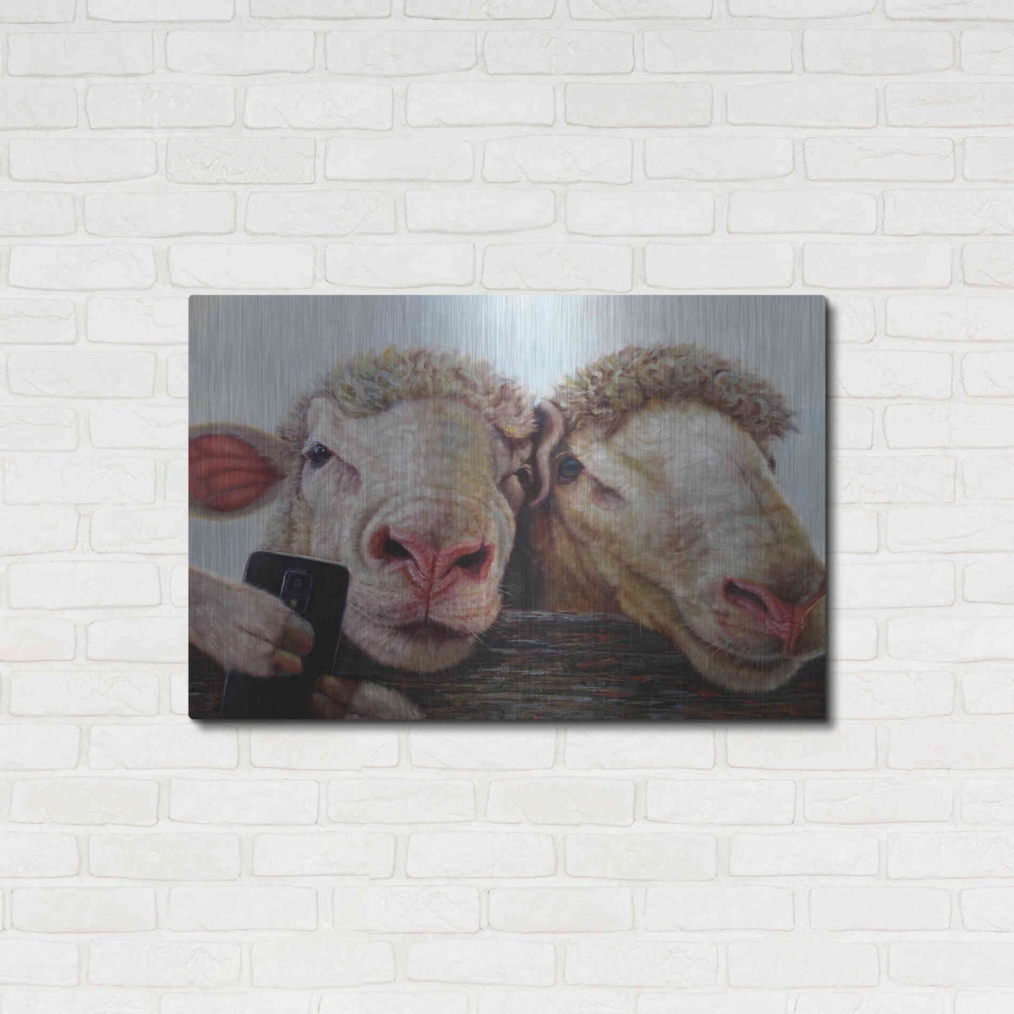 Luxe Metal Art 'Selfie' by Lucia Heffernan, Metal Wall Art,36x24