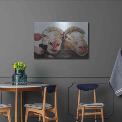 Luxe Metal Art 'Selfie' by Lucia Heffernan, Metal Wall Art,36x24