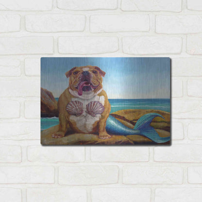 Luxe Metal Art 'Mermaid Dog' by Lucia Heffernan, Metal Wall Art,16x12