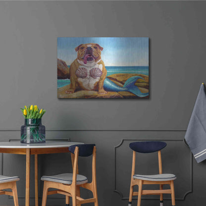Luxe Metal Art 'Mermaid Dog' by Lucia Heffernan, Metal Wall Art,36x24